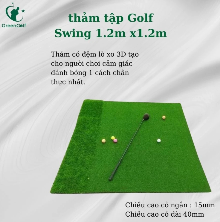 CBKL4.2 - COMBO KHUNG GOLF 2X2X0,5M THẢM TẬP GOLF SWING 1.2M X1.2M