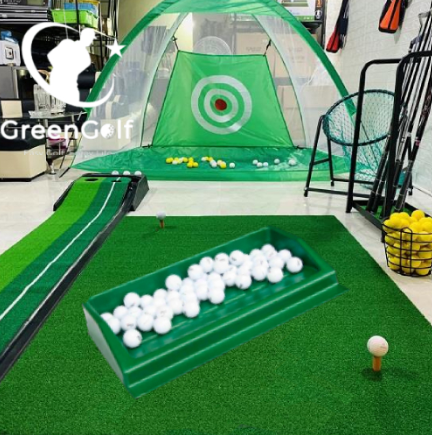 Combo Lều Tập Golf 2X3m + Thảm Tập Swing 1.2X1.2m + Put nhựa + Khay bóng + 25 bóng golf trắng mới