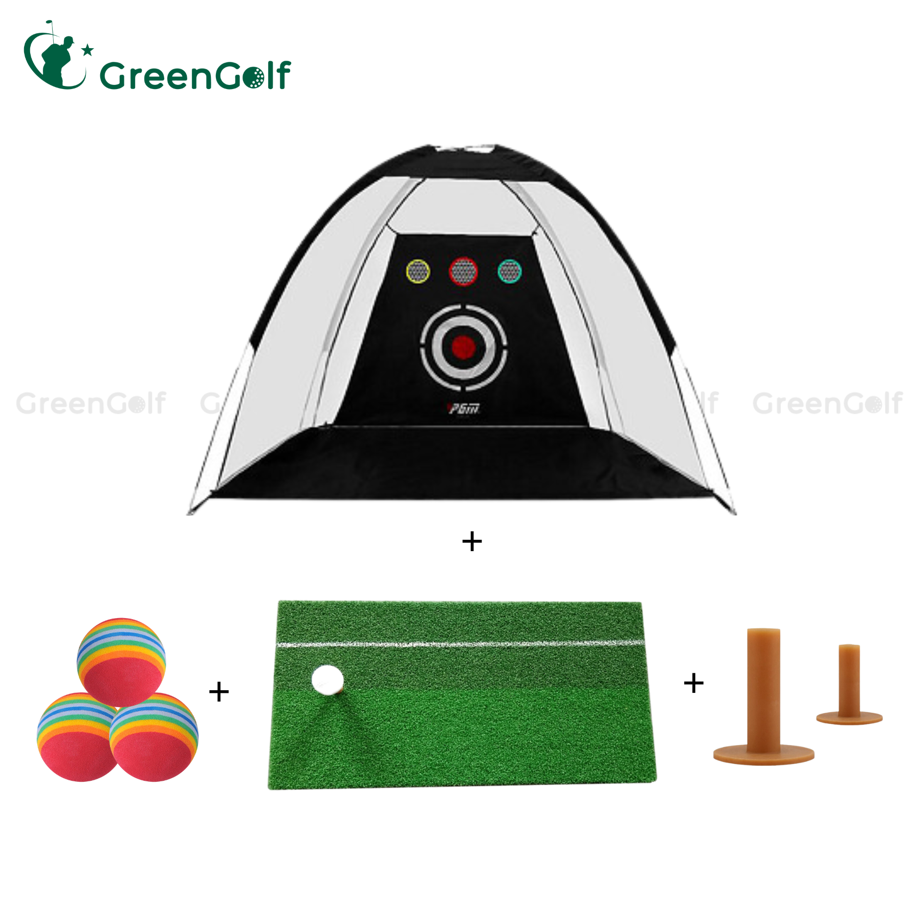 Combo Lều Có Chip Tập Golf 2mx3m + Thảm Tập Swing 0.3x0.6m + Tặng Kèm 3 Bóng Xốp Chơi Kỹ Thuật + 2 Tee