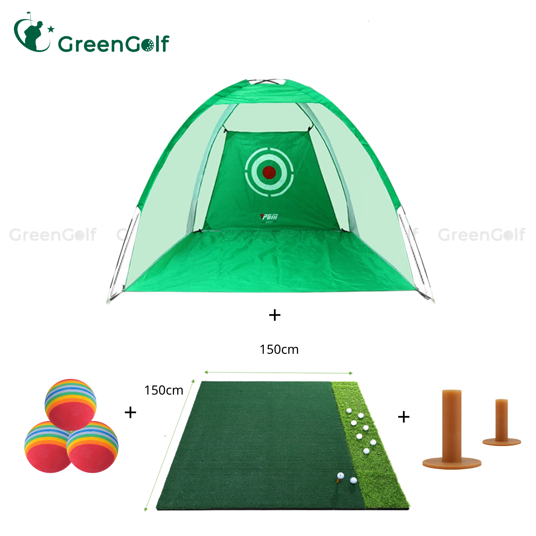 Combo Lều Tập Golf 2X3m + Thảm Tập Swing 1.5X1.5m + Tặng Kèm 3 Bóng Xốp Chơi Kỹ Thuật + 2 Tee