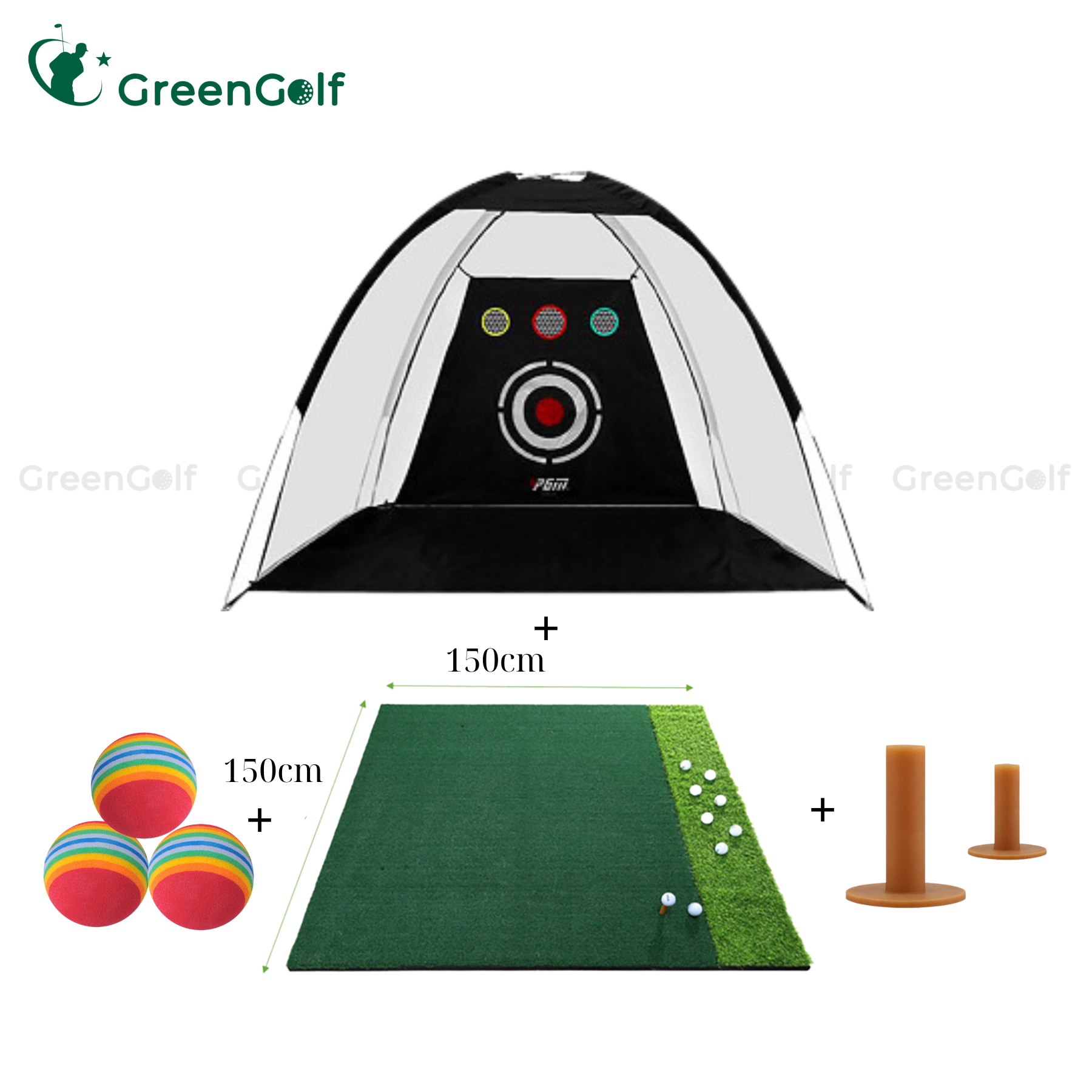CBLG2.6 - Combo Lều Có Chíp Tập Golf 2X3m + Thảm Tập Swing 1.5X1.5m + Tặng Kèm 3 Bóng Xốp Chơi Kỹ Thuật + 2 Tee