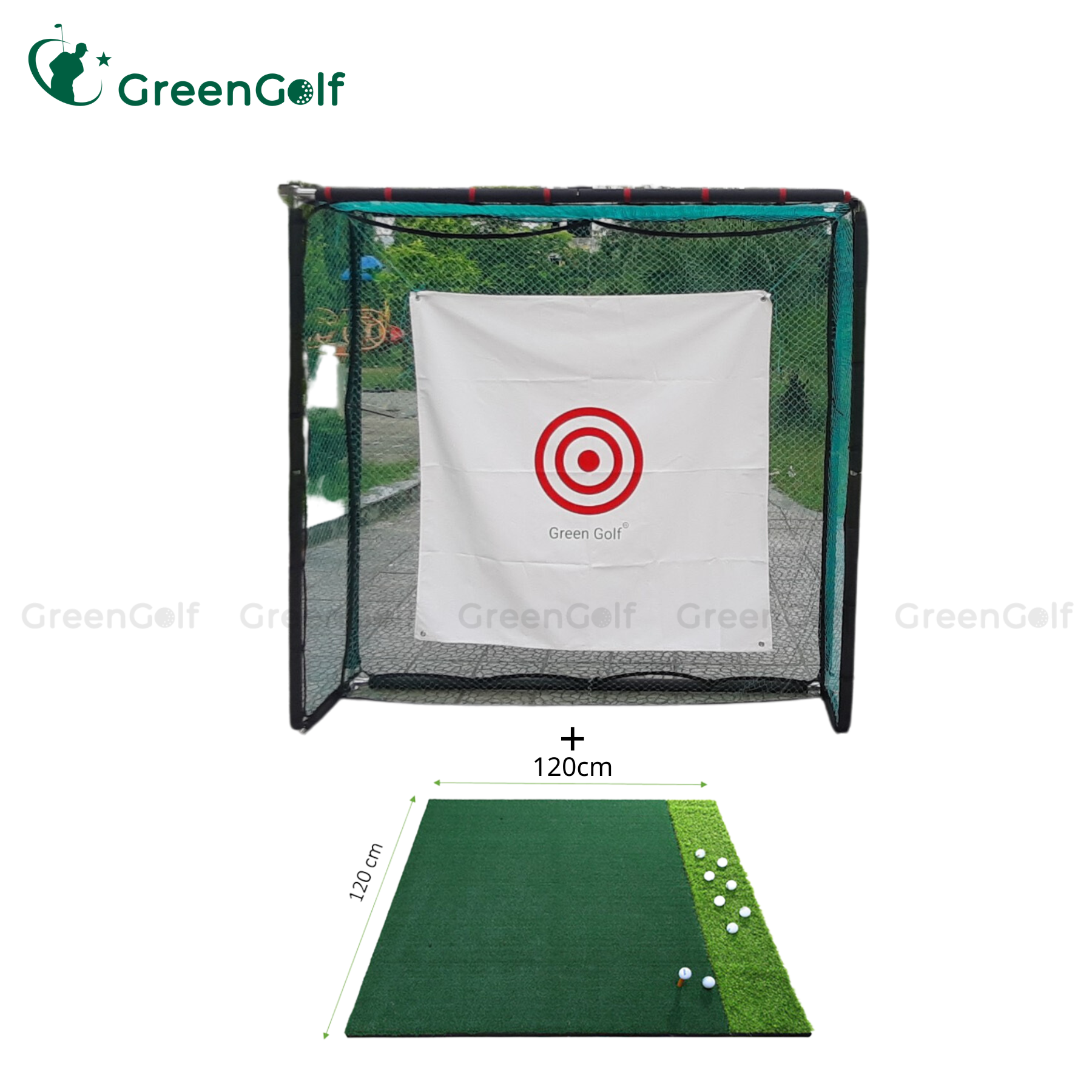 CBKL4.2 - COMBO KHUNG GOLF 2X2X0,5M THẢM TẬP GOLF SWING 1.2M X1.2M