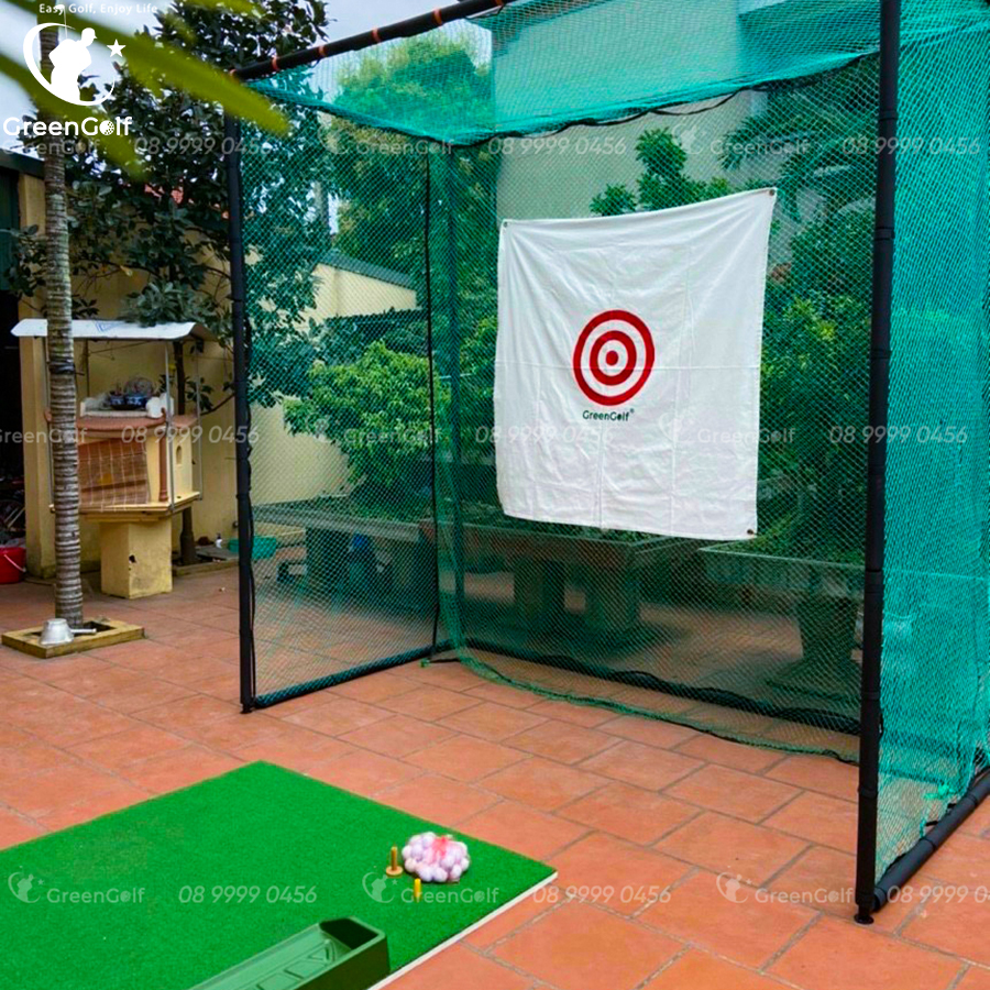 Combo Khung Tập Golf KT 2.5*2.5*1m + Thảm Tập Golf Swing 1.5mx1.5m + Thảm Cỏ Trải Sàn 2.5x1m - CBKL7