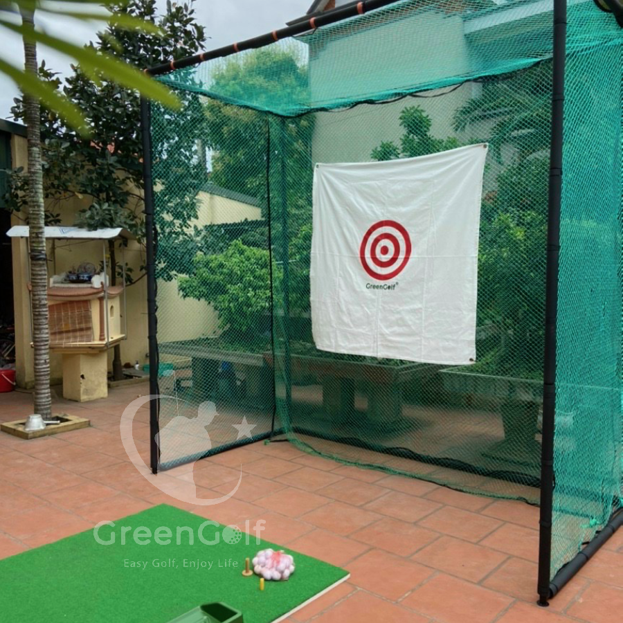 Combo Khung Tập Golf KT 2.5x2.5x1m + Thảm Tập Golf Swing 1.5mx1.5m