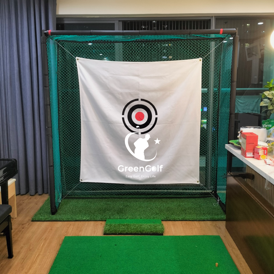 Combo Khung Tập Golf KT 2.5x2.5x1m + Thảm Tập Golf Swing 1.5mx1.5m