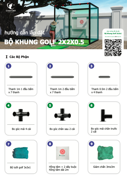 KG205 - Khung Golf 2x2x0.5m - Sản Phẩm Sân Golf Mini Được Bán Chạy Nhất Của GreenGolf