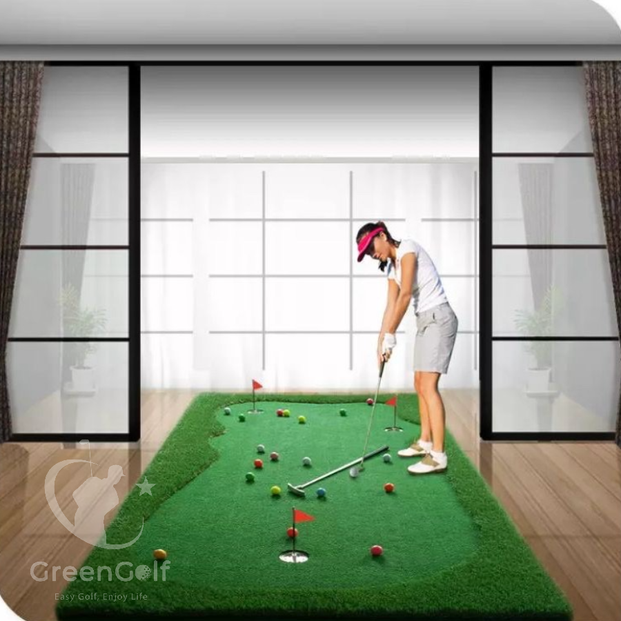 Combo Khung 2,5x2,5x2,5 + Thảm Swing 1,5x1,5 + Giỏ chip xanh + Put 1.2x2.5 + Thảm cỏ nhân tạo 2,5x2,5 + Khay cao su + 25 bóng - CBKL11.2