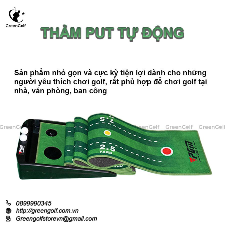 Thảm tập Golf Put tự động bật bóng PGM _ TPBL01