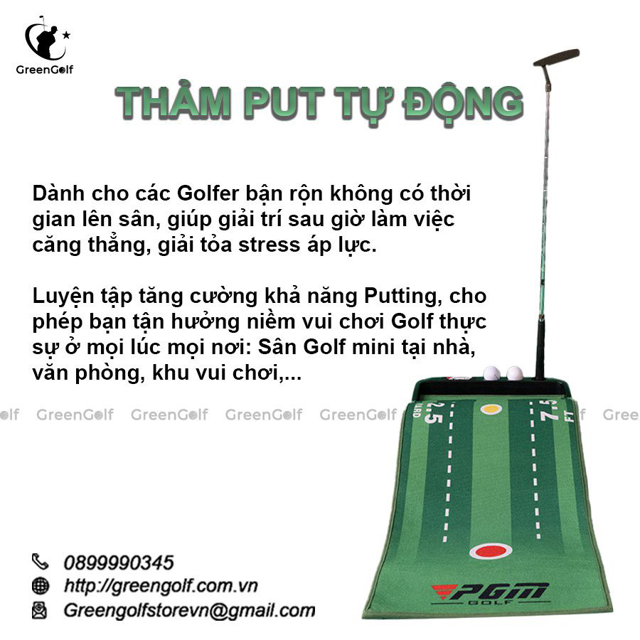 Thảm tập Golf Put tự động bật bóng PGM _ TPBL01