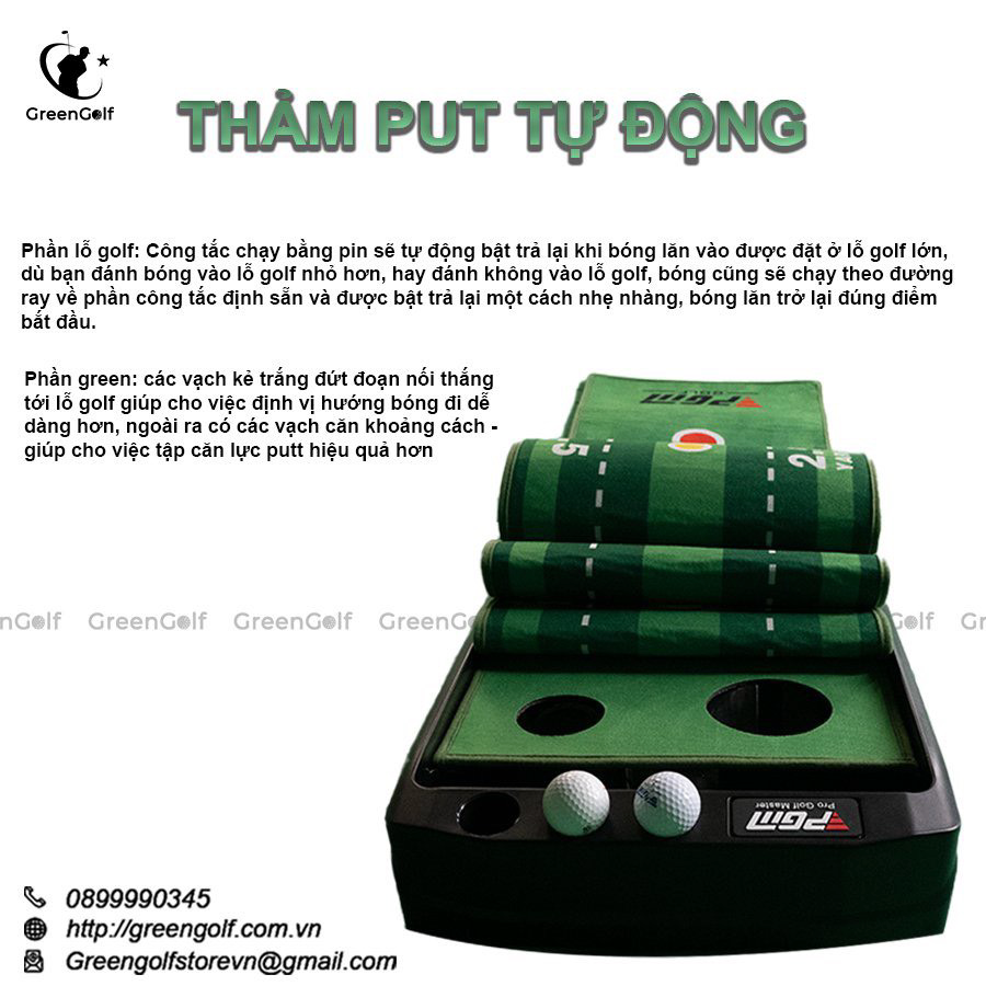 Thảm tập Golf Put tự động bật bóng PGM _ TPBL01