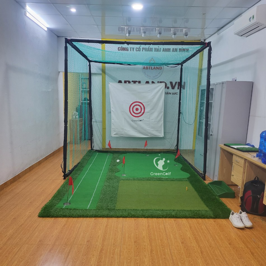 Combo khung tập golf 2.5x2.5x2.5 + thảm put chip swing 2.5mx4m _ CBKL12