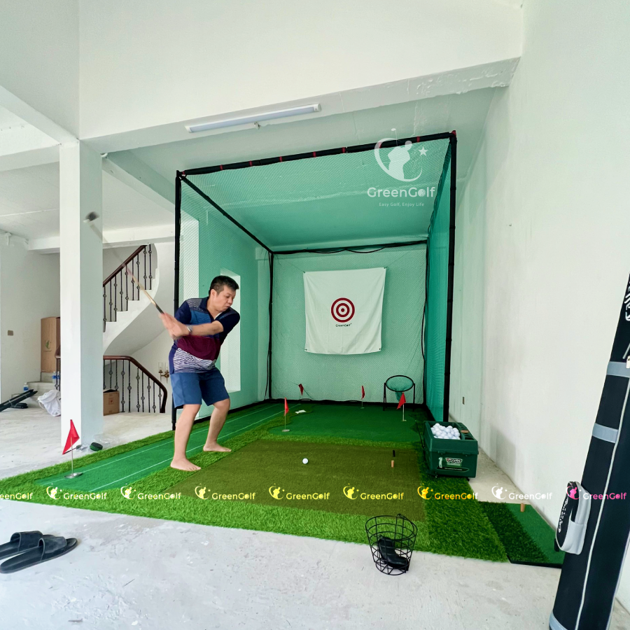 ComBo Khung Golf 3mx3mx3m, Thảm 3m x 5m, Máy nhả bóng PGM_CBKL20