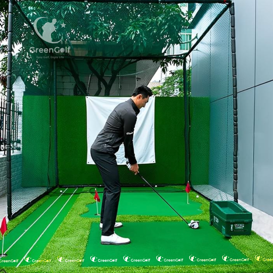 ComBo Khung Golf 3mx3mx3m, Thảm 3m x 5m, Máy nhả bóng PGM_CBKL20