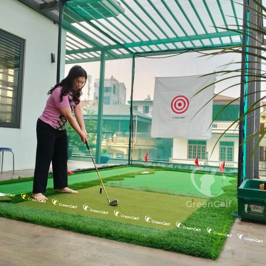 ComBo Khung Golf 3mx3mx3m, Thảm 3m x 5m, Máy nhả bóng PGM_CBKL20