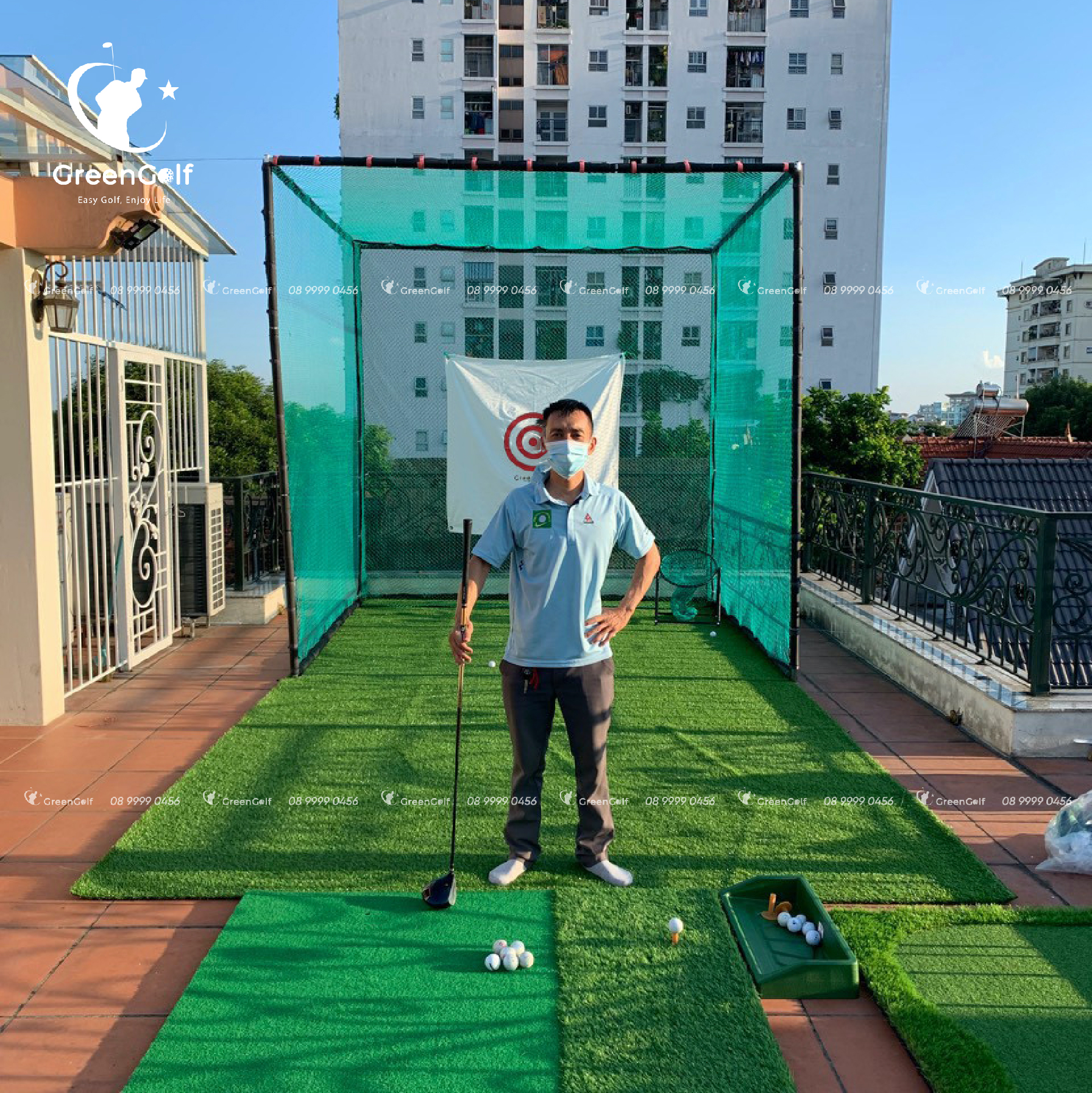 Combo Khung 2.5x2.5x2.5 + Thảm Swing 1.5mx 1.5m + Thảm cỏ 2,5x2,5 - CBKL6.5