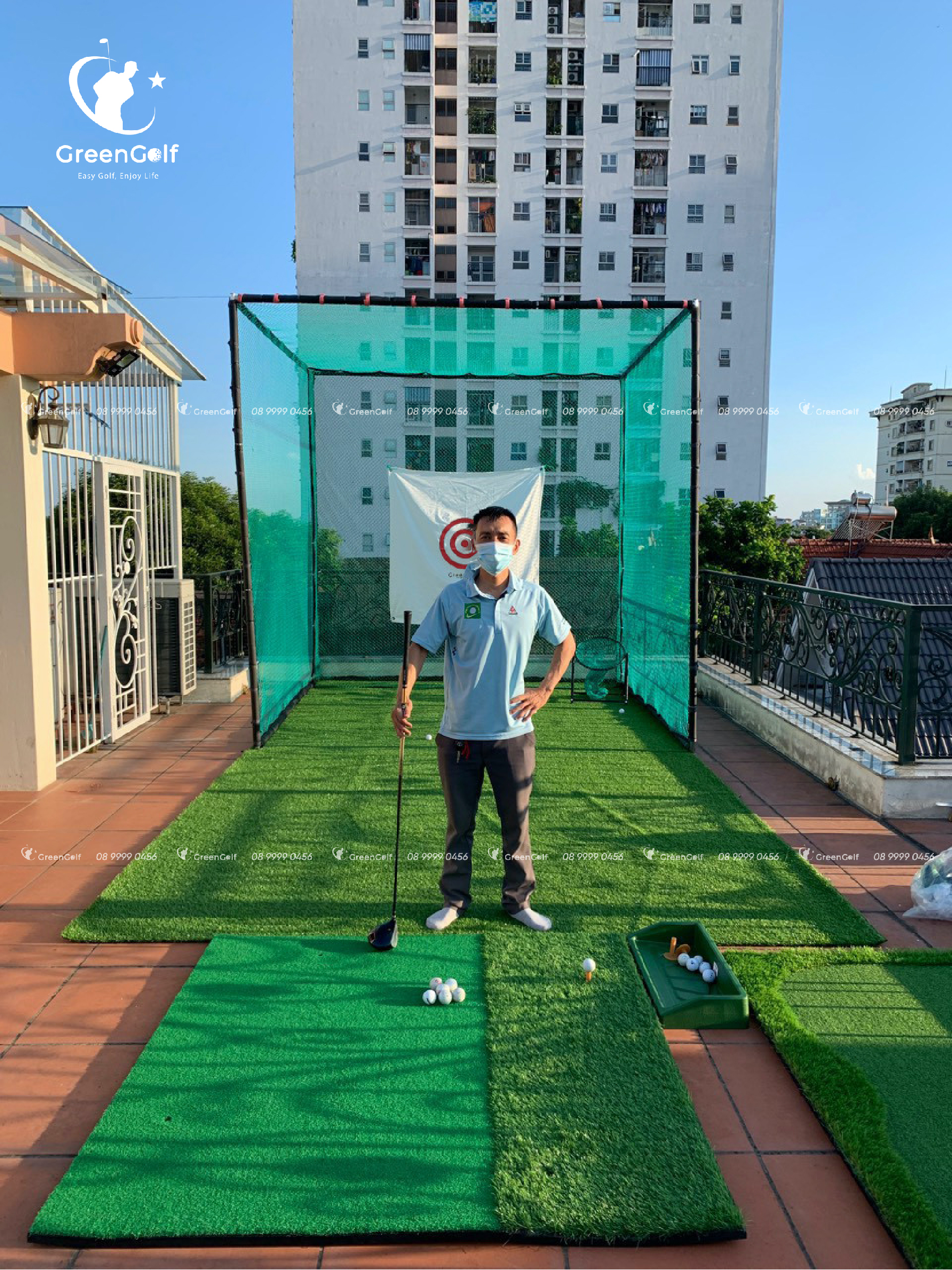 Combo Khung 2.5x2.5x2.5 + Thảm Swing 1.5mx 1.5m + Thảm cỏ 2,5x2,5 - CBKL6.5