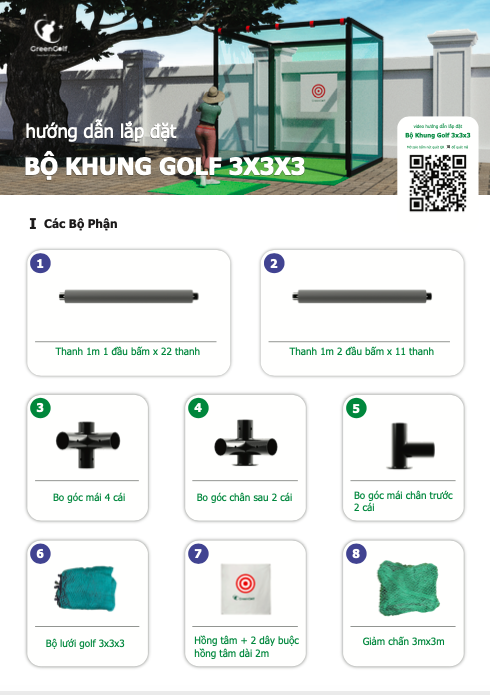 Khung tập Golf 3x3x3m