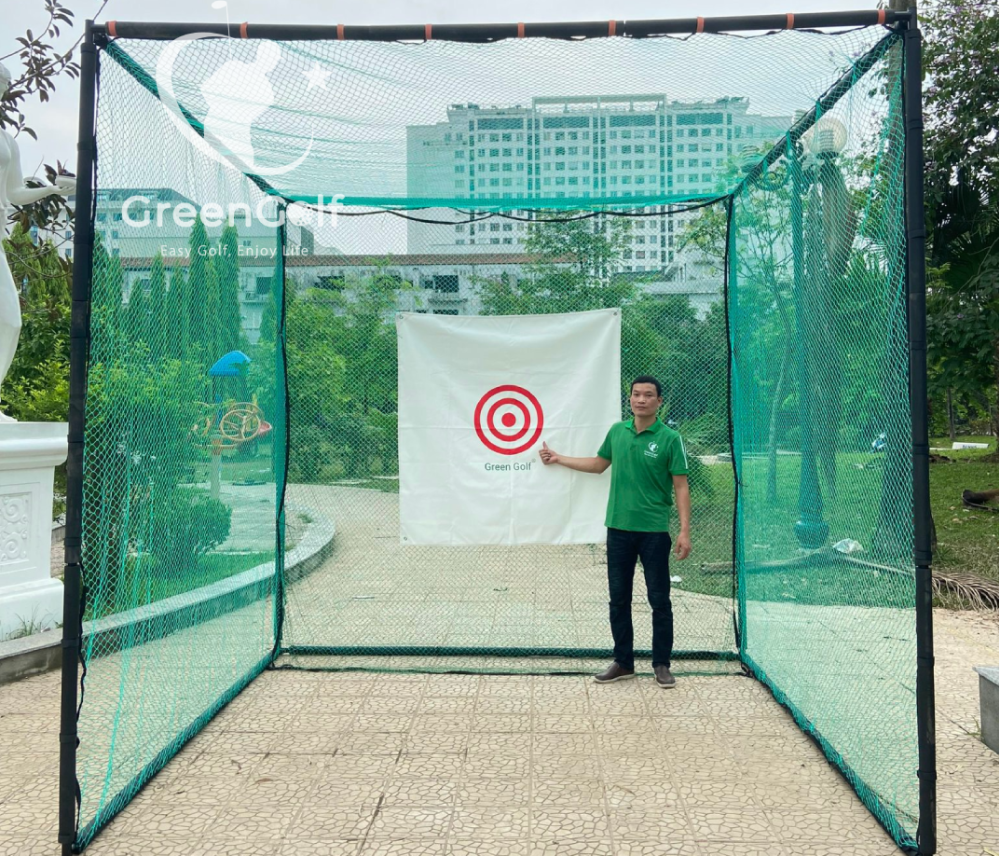 Combo Khung Tập Golf 3x3x3 + Thảm Swing 1m2 x 1m2 + Thảm Put 0.75m x 3m +  Máy nhả  bóng + Thảm Cỏ Nhân Tạo 3m x 3m - CBKL11