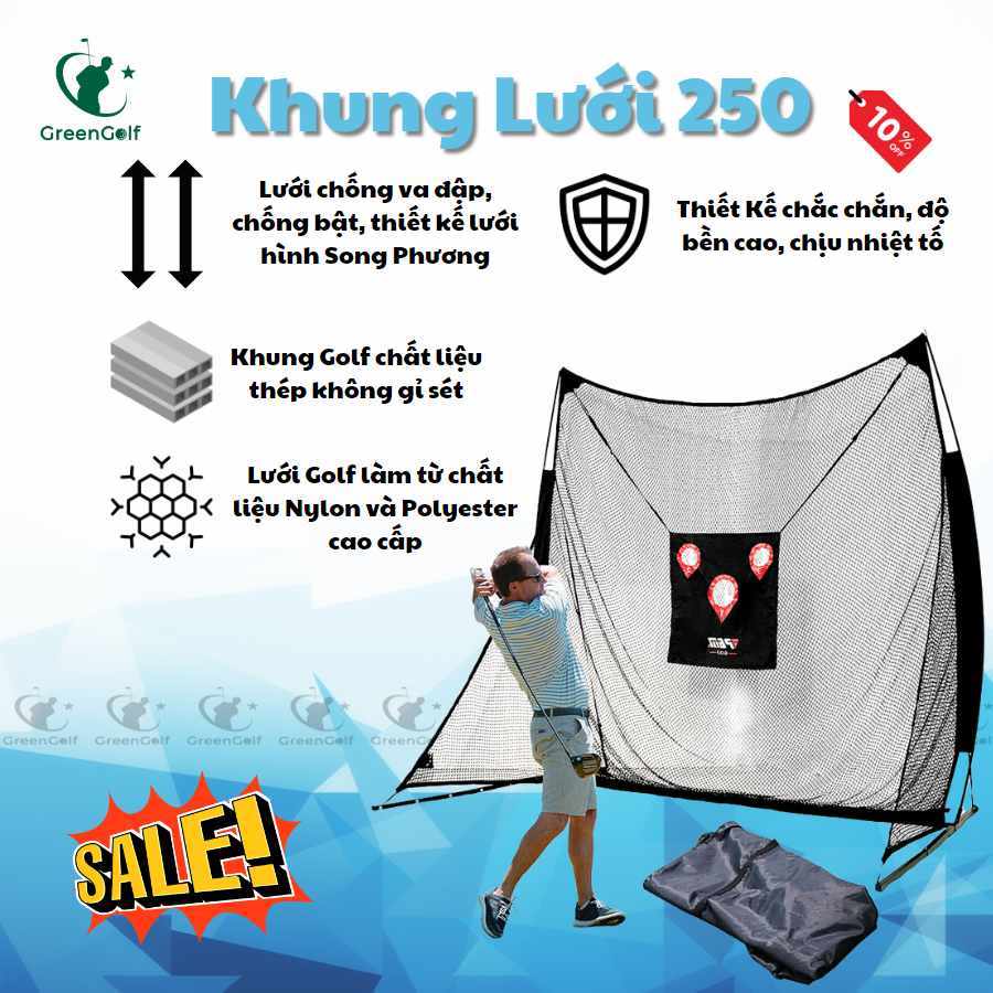 Khung Golf Lưới Đen 250