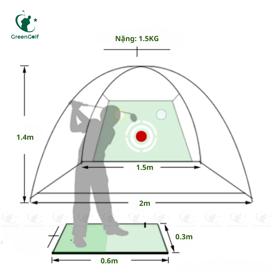 Lều Tập Golf 1.4x2m Có Chip