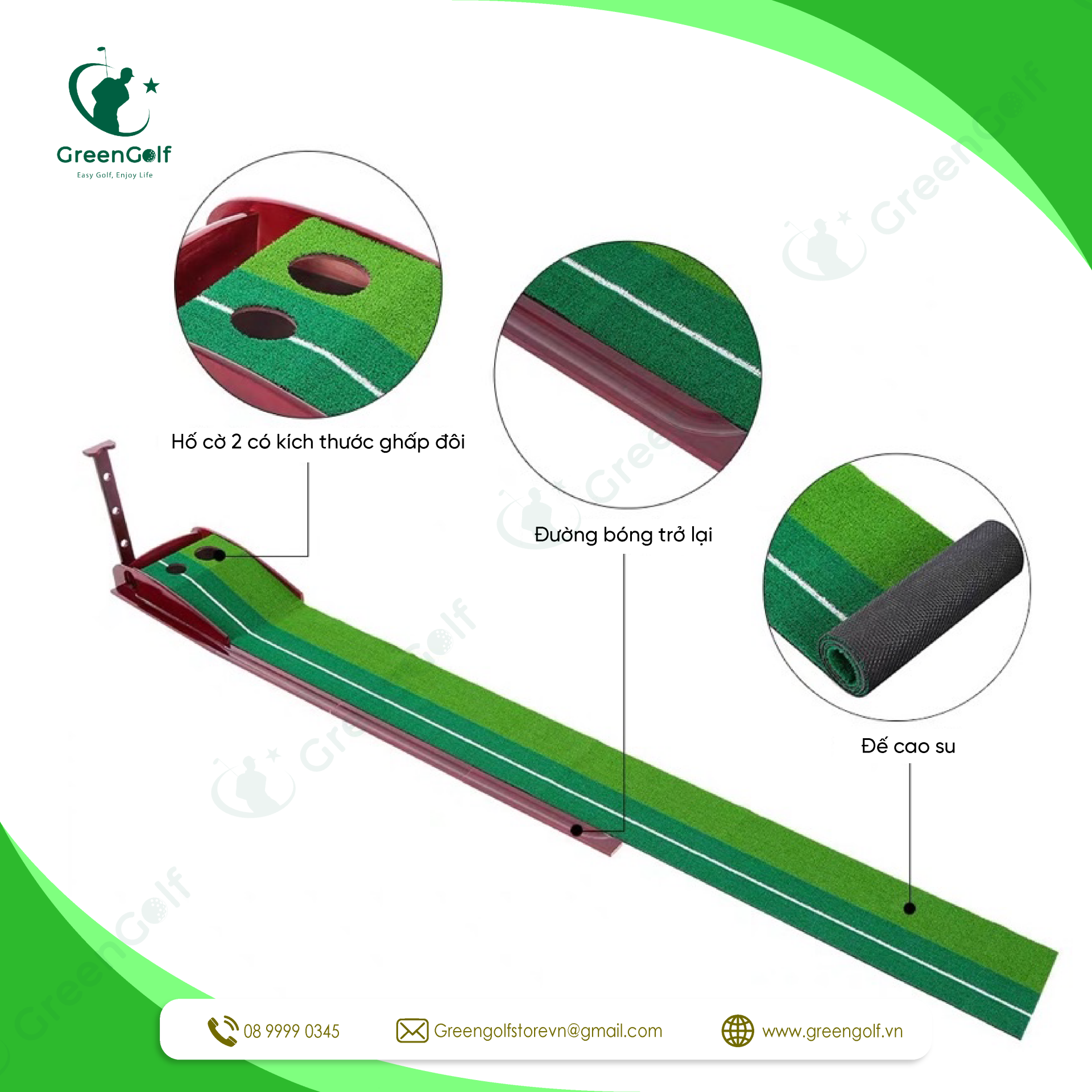 Thảm tập Golf Put gỗ