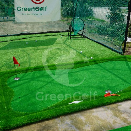 Combo Khung Tập Golf 3x3x3 +  Thảm Put 1,5m x 3m + Thảm Swing 1,5m x 1,5m + Khay Đựng Bóng Cao Su + Giỏ Chip Xanh + Thảm Cỏ 3x3 + 25 Bóng Golf  - CBKL13
