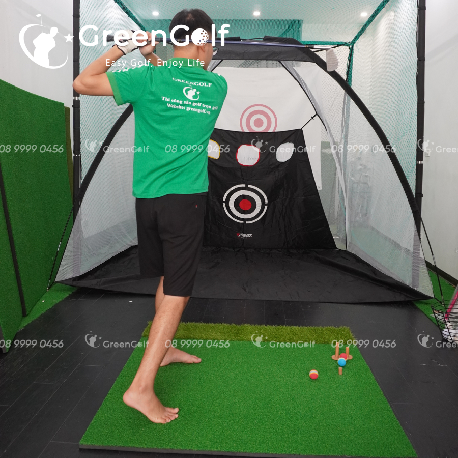 Combo Lều Có Chip Tập Golf 2X3m + Thảm Tập Swing 1.2x1.2m + Tặng Kèm 3 Bóng Xốp Chơi Kỹ Thuật + 2 Tee