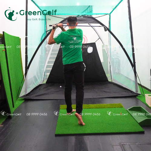Combo Lều Tập Golf 2X3m + Thảm Tập Swing 1.2X1.2m + Khay bóng + 25 bóng golf trắng mới
