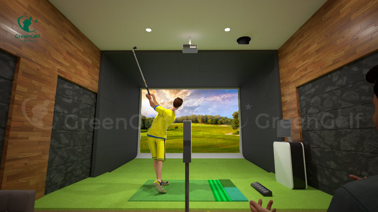 thi công phòng golf 3d