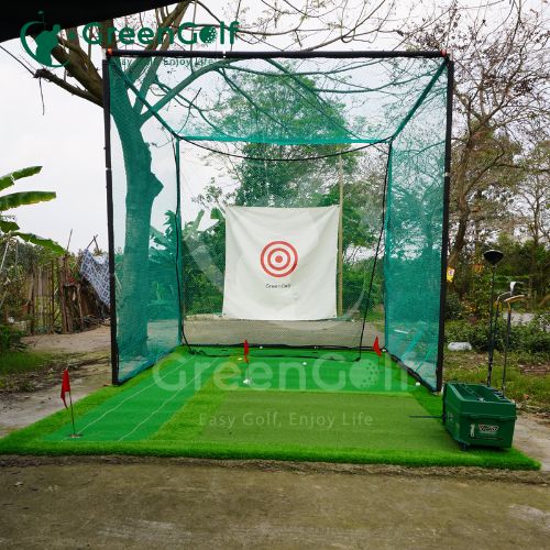 ComBo Khung Golf 3mx3mx3m, Thảm 3m x 5m, Máy nhả bóng PGM_CBKL20