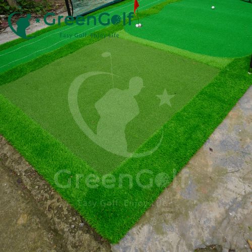 Combo Khung Tập Golf KT 3x3x3m + Thảm Tập Golf 3x5m Ba Chức Năng Swing, Put, Chip Mẫu 3 Khoang
