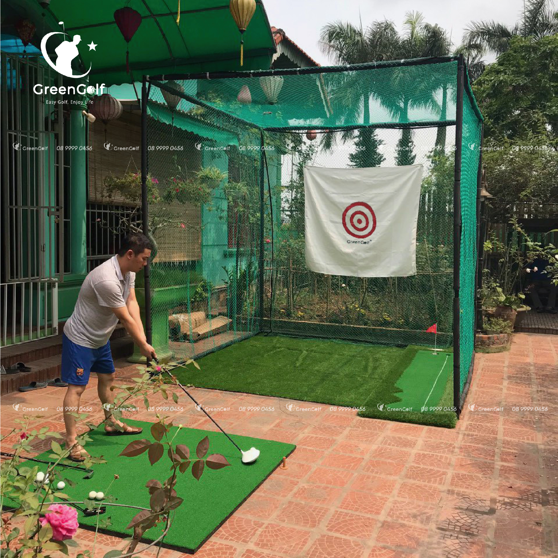 Combo Khung 2.5x2.5x2.5 + Thảm Swing 1.5mx 1.5m + Thảm cỏ 2,5x2,5 - CBKL6.5