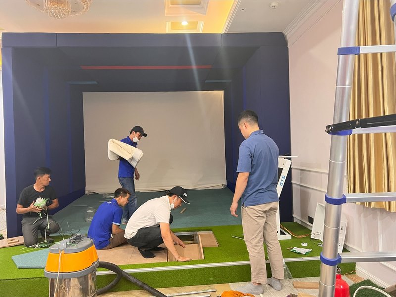 thi công phòng golf 3d